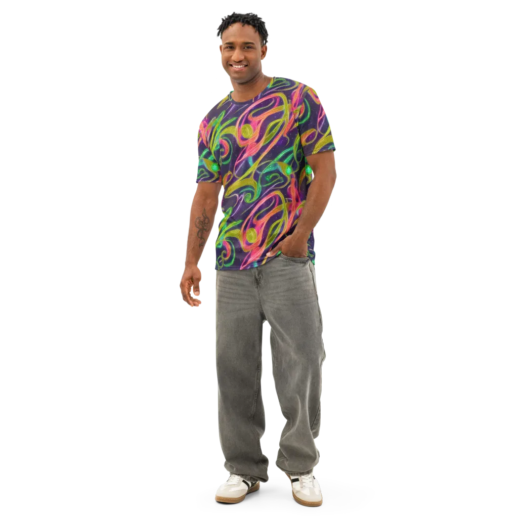Starlight Serpent on Men's Cotton Crew Neck T-Shirt — Front