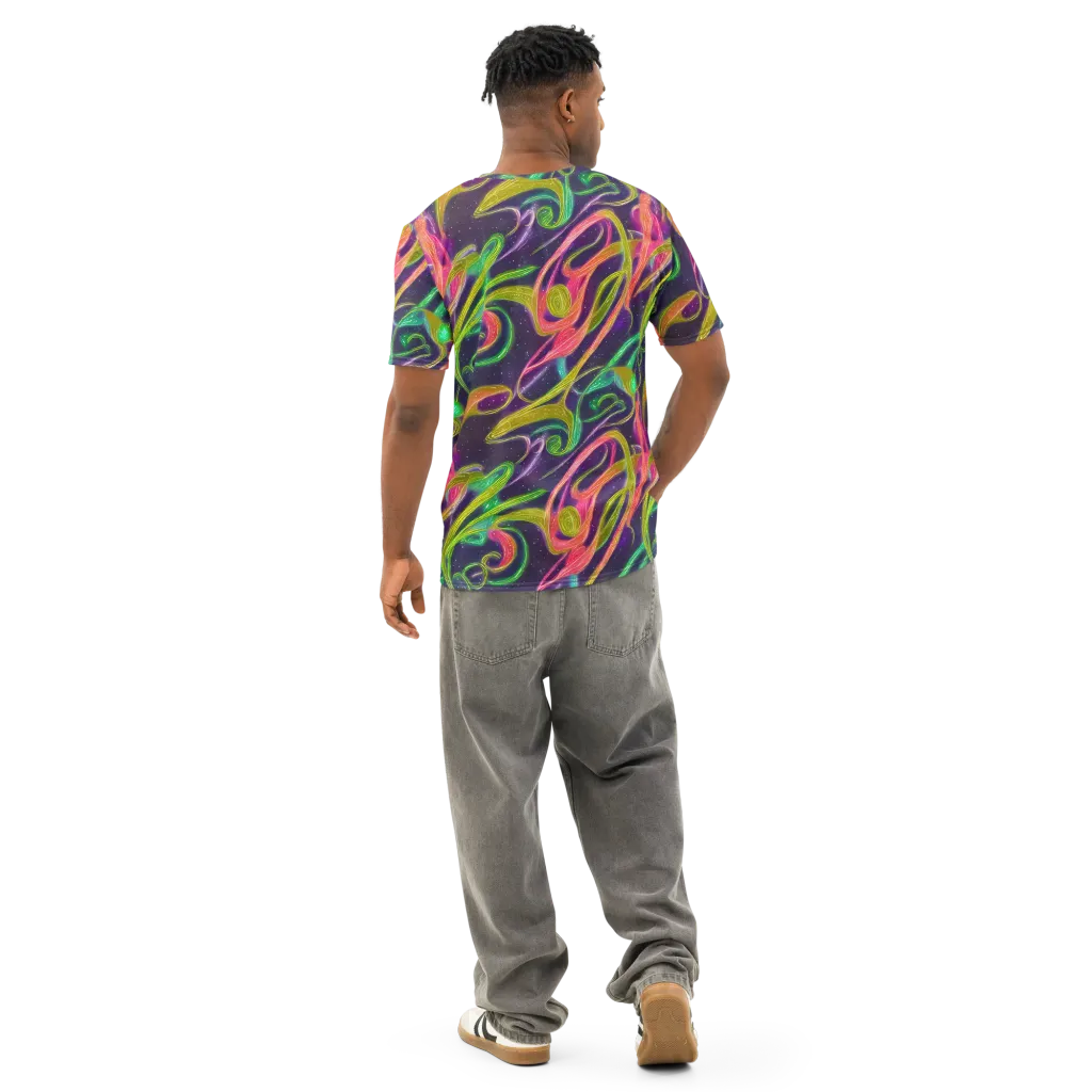 Starlight Serpent on Men's Cotton Crew Neck T-Shirt — Back