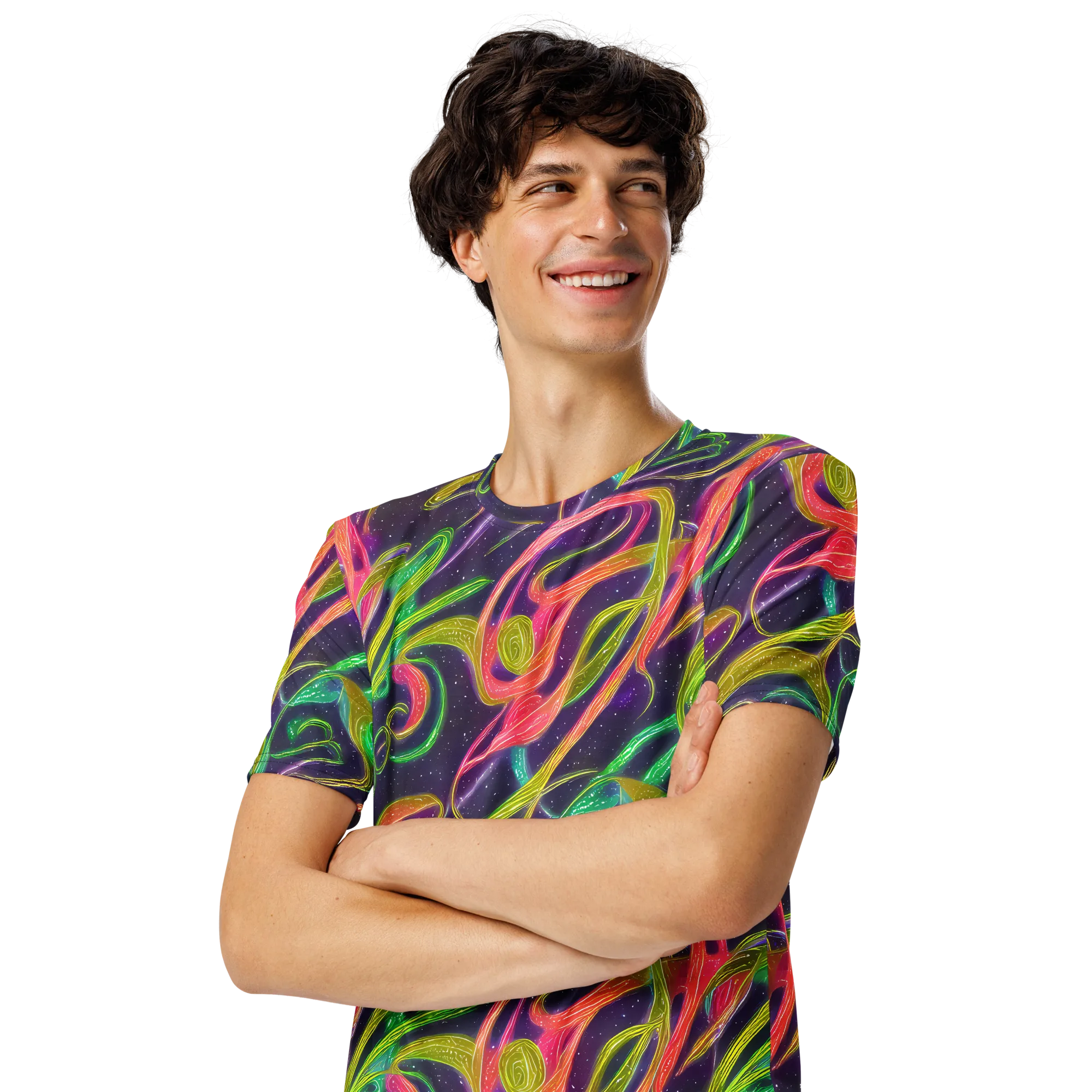 Starlight Serpent on Men's Crew Neck T-Shirt — Left Front