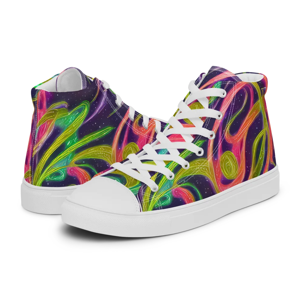 Starlight Serpent on Men's High Top Canvas Shoes — Left