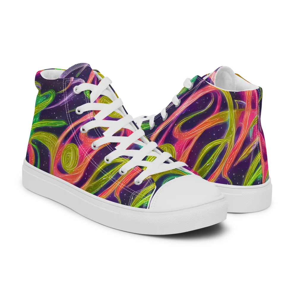 Starlight Serpent on Men's High Top Canvas Shoes — Right