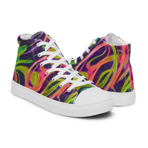 Starlight Serpent on a Men's High Top Canvas Shoes
