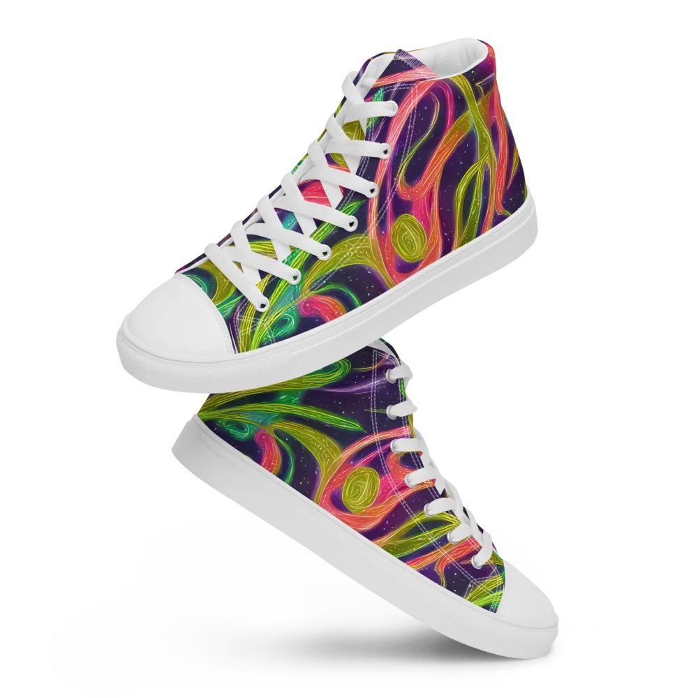 Starlight Serpent on Men's High Top Canvas Shoes — Front