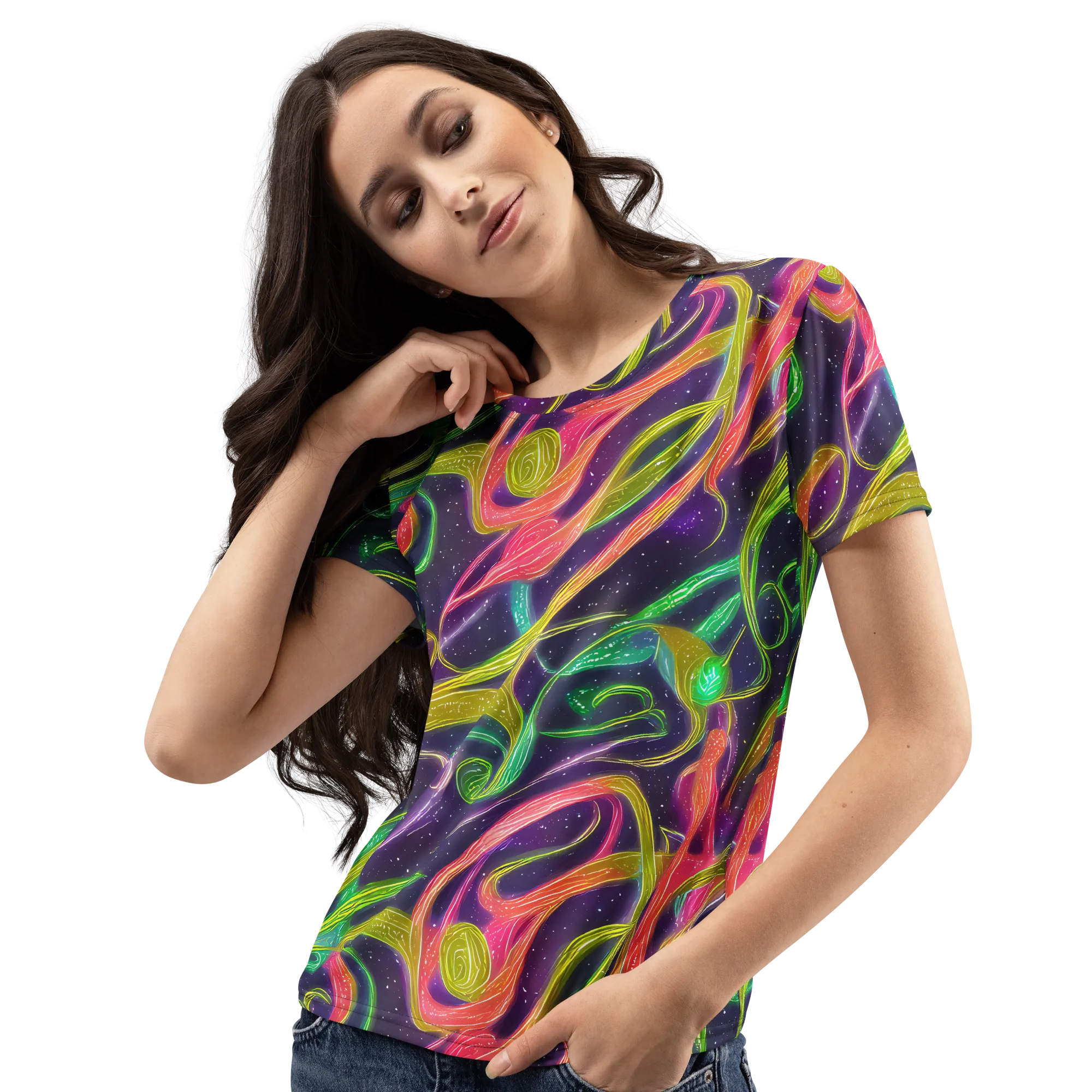 Starlight Serpent on Women's Crew Neck T-Shirt — Left Front