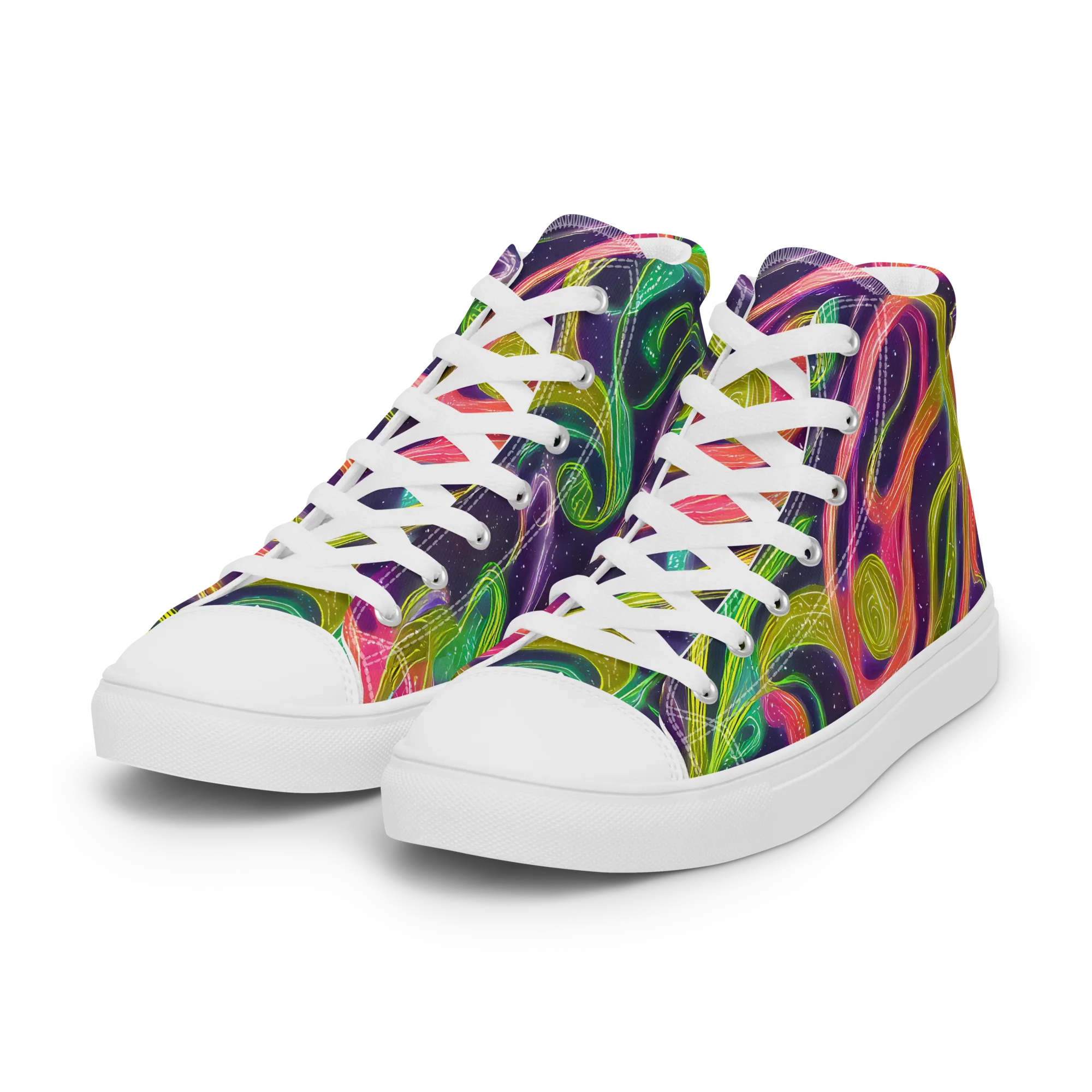 Starlight Serpent on Women's High Top Canvas Shoes — Left Front