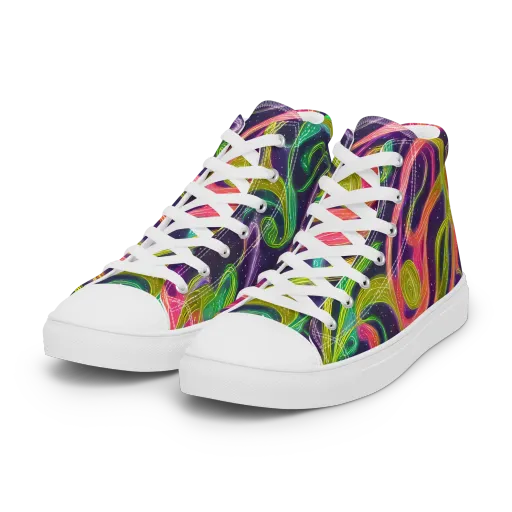 Starlight Serpent on a Women's High Top Canvas Shoes
