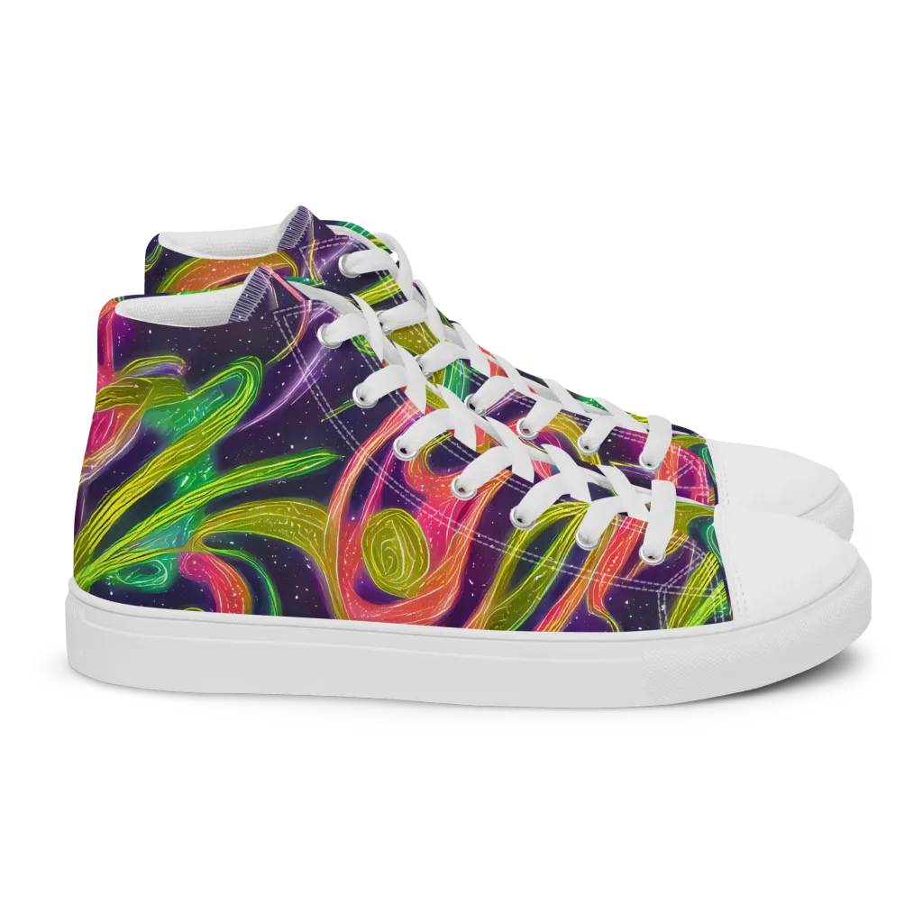 Starlight Serpent on Women's High Top Canvas Shoes — Right