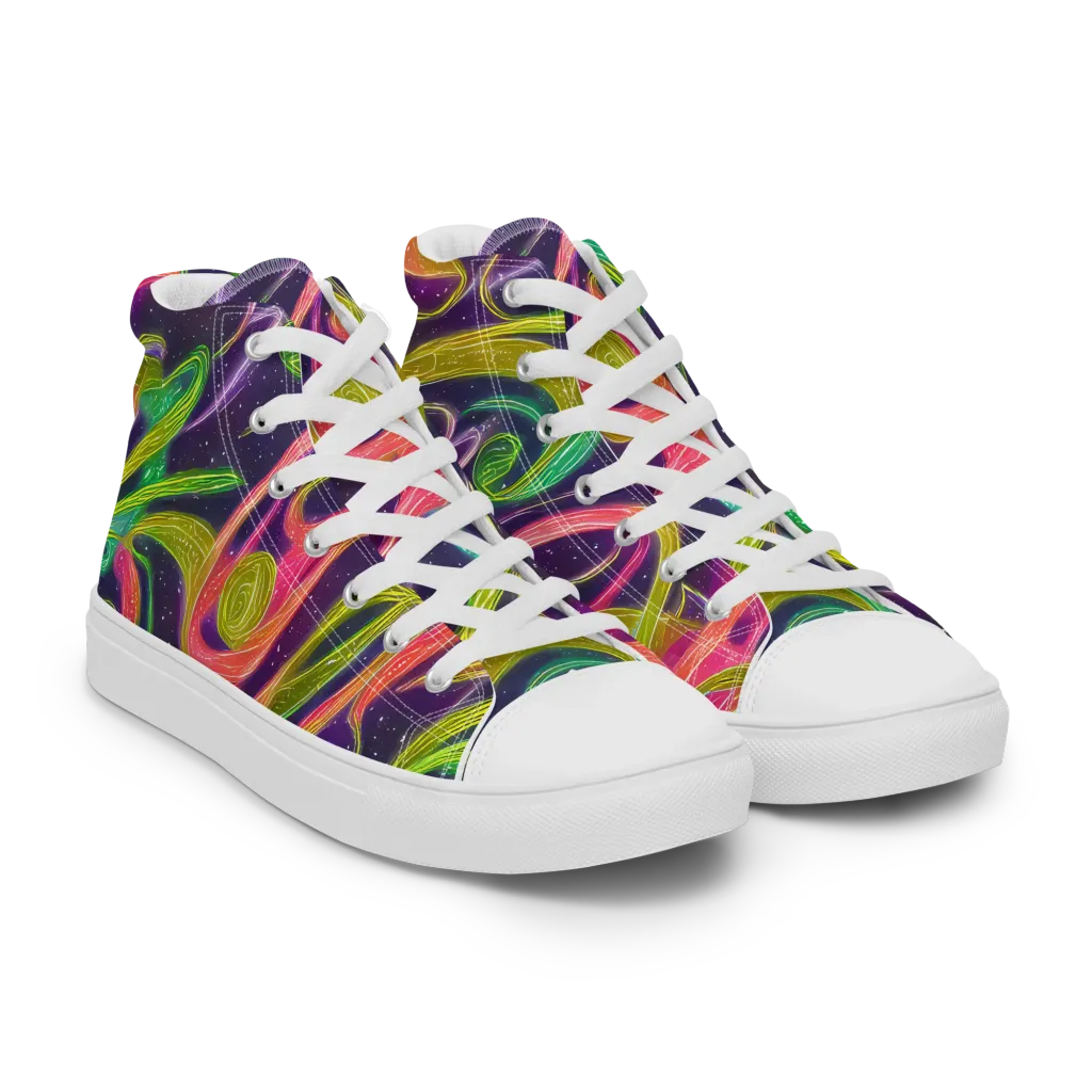 Starlight Serpent on Women's High Top Canvas Shoes — Right Front