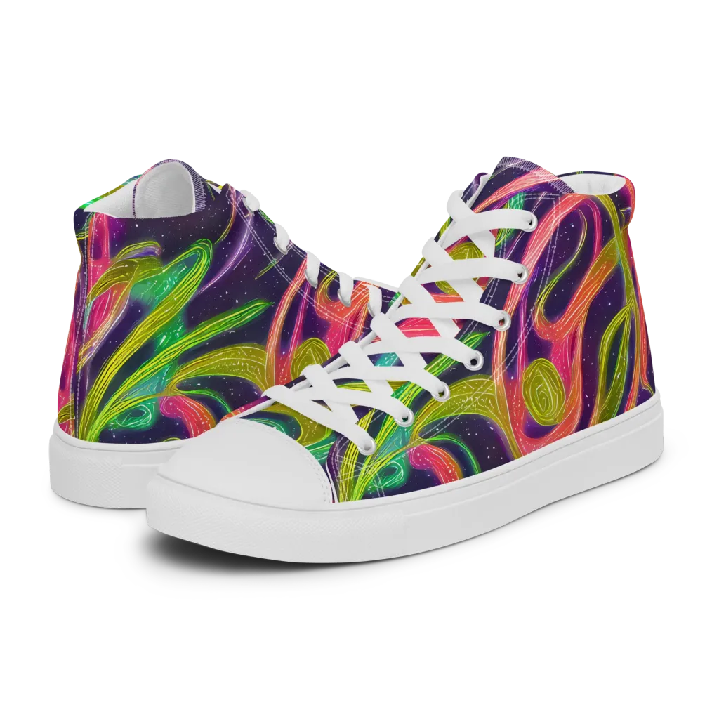 Starlight Serpent on Women's High Top Canvas Shoes — Left