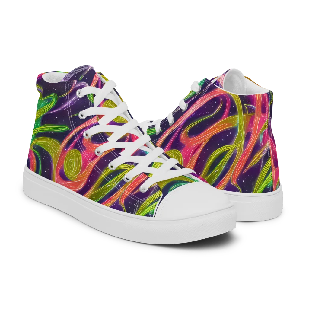 Starlight Serpent on Women's High Top Canvas Shoes — Right