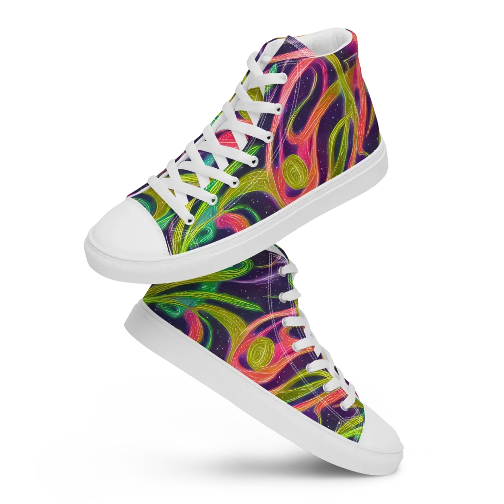 Starlight Serpent on Women's High Top Canvas Shoes — Front
