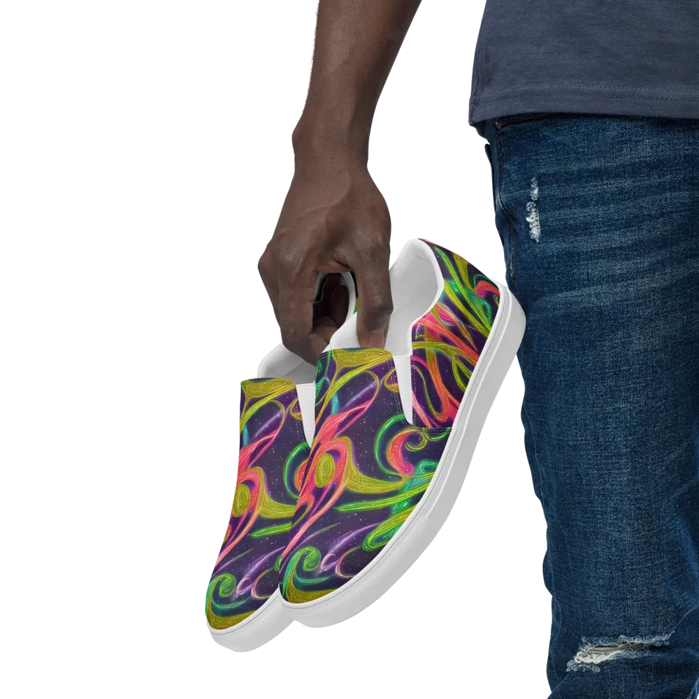 Starlight Serpent on Men's Slip-On Canvas Shoes — Left Front