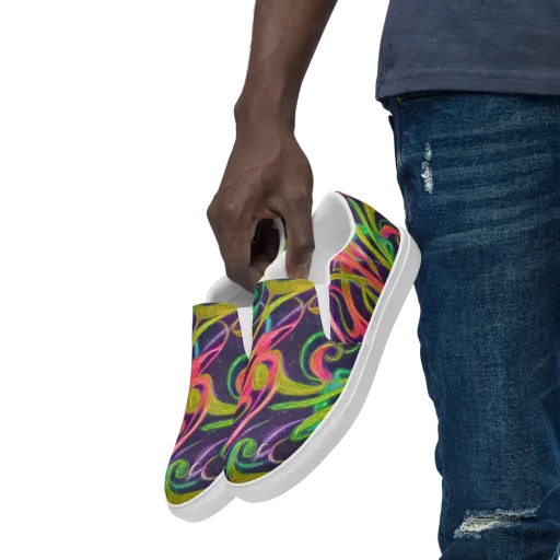 Starlight Serpent on a Men's Slip-On Canvas Shoes