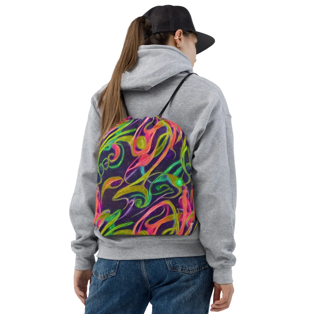 Starlight Serpent on Drawstring Bag — Front