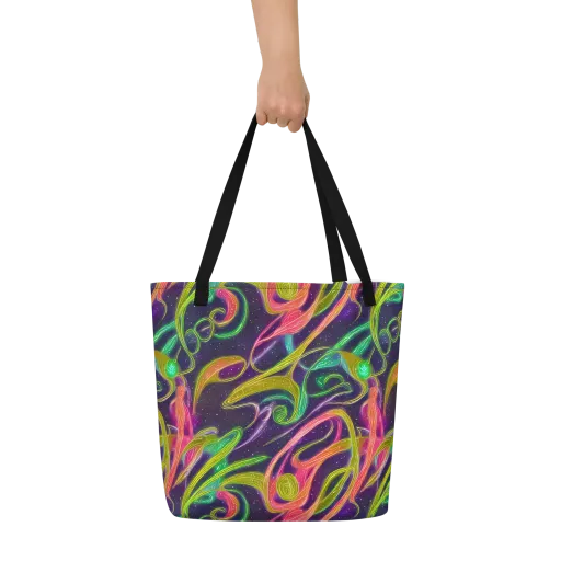 Starlight Serpent on a Large Tote Bag W/ Pocket