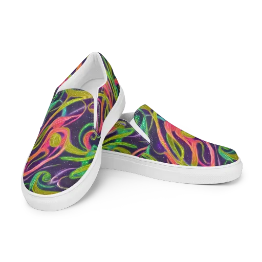Starlight Serpent on a Women's Slip-On Canvas Shoes