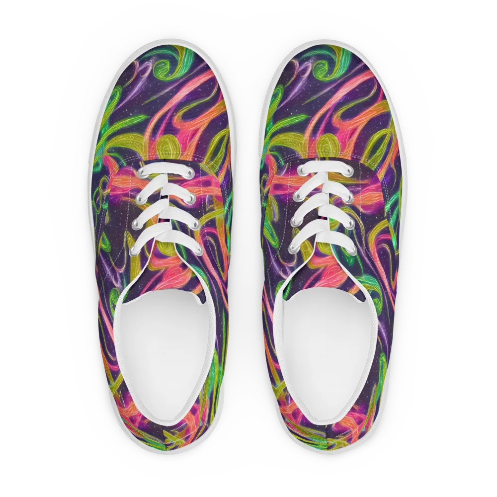 Starlight Serpent on Men's Lace-Up Canvas Shoes — Front