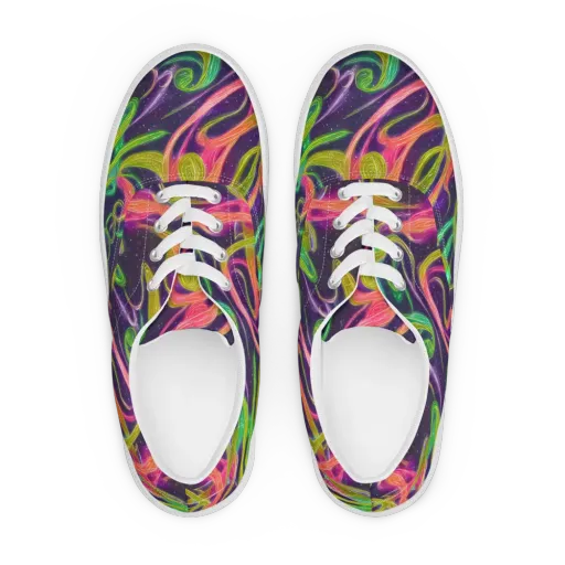 Starlight Serpent on a Men's Lace-Up Canvas Shoes