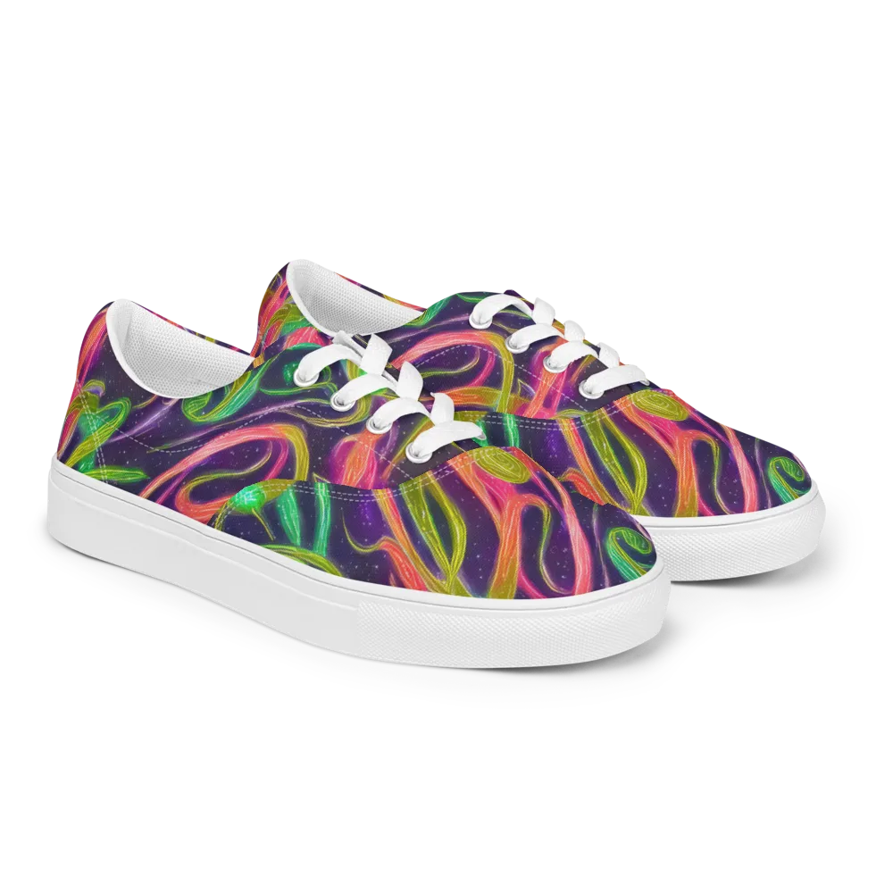Starlight Serpent on Men's Lace-Up Canvas Shoes — Right Front