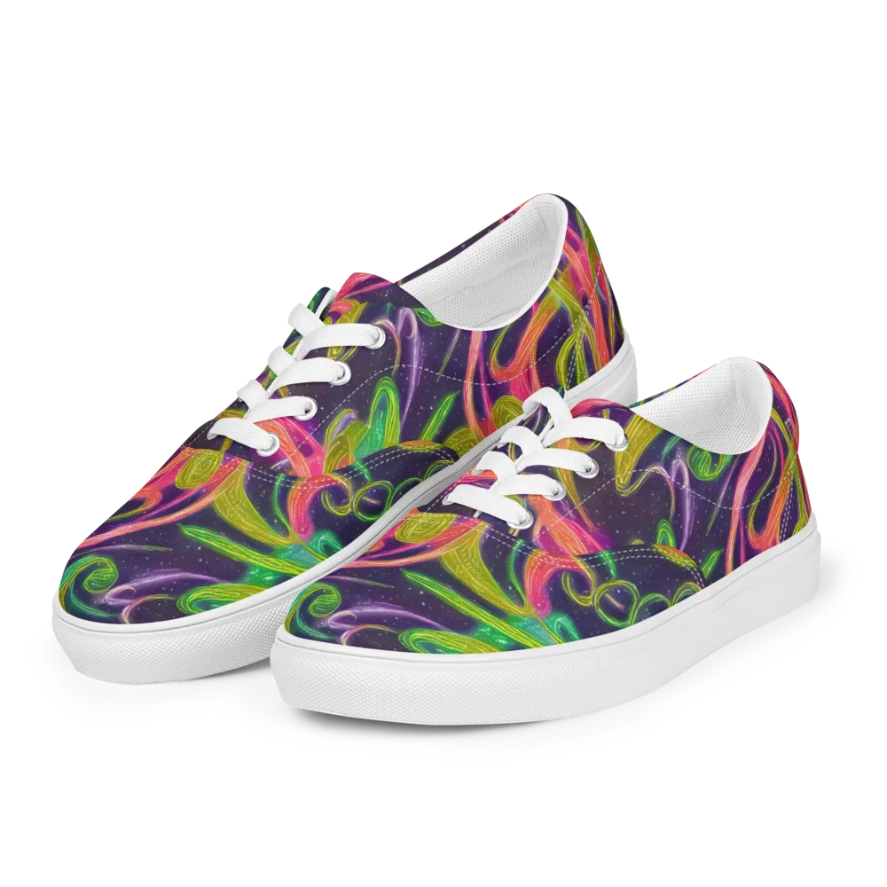Starlight Serpent on Men's Lace-Up Canvas Shoes — Left Front