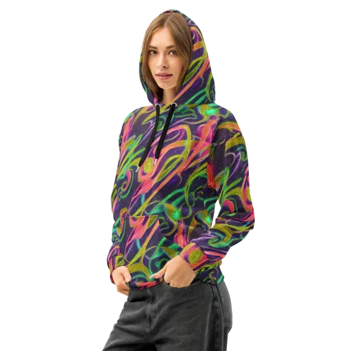 Starlight Serpent on a Cotton Hoodie