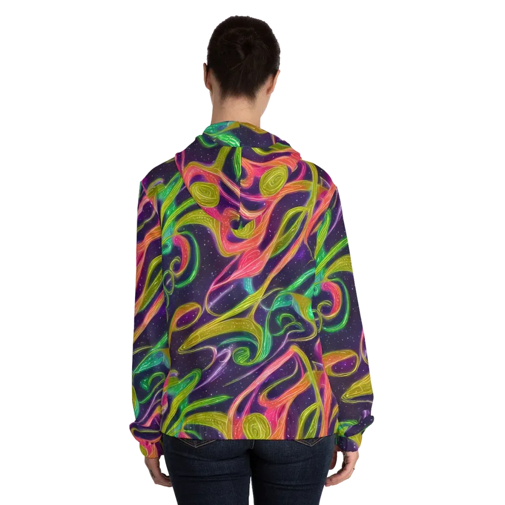 Starlight Serpent on Women's Full-Zip Hoodie — Back On Person