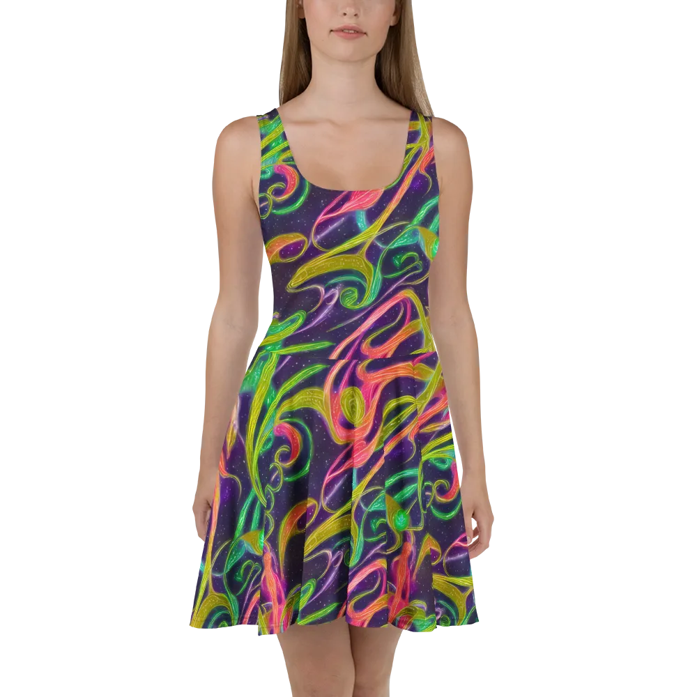 Starlight Serpent on Skater Dress — Front