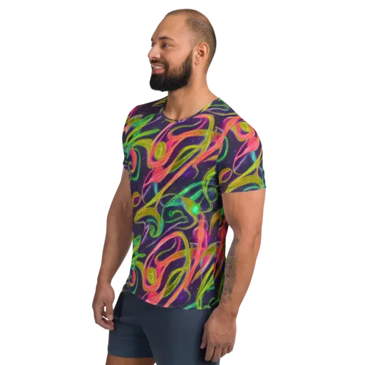 Starlight Serpent on a Men's Athletic T-Shirt