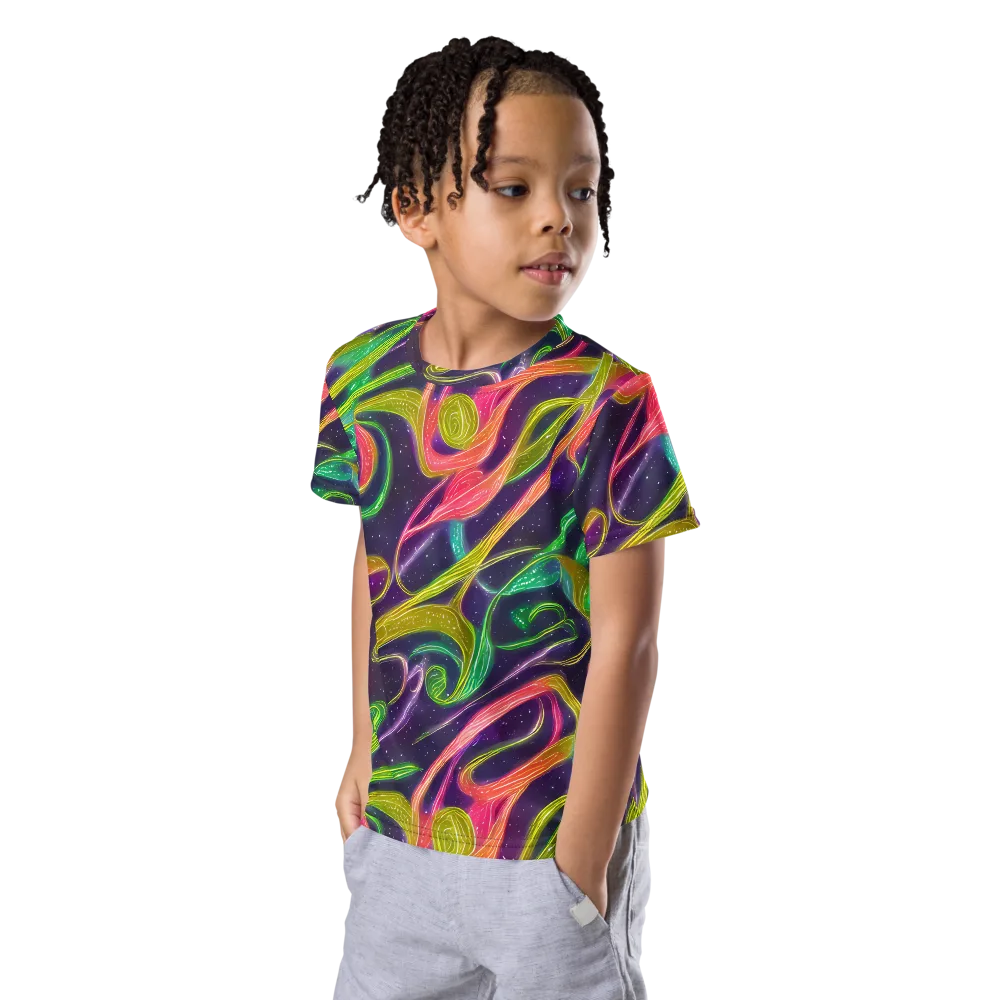 Starlight Serpent on Kids Crew Neck T-Shirt — Left Front