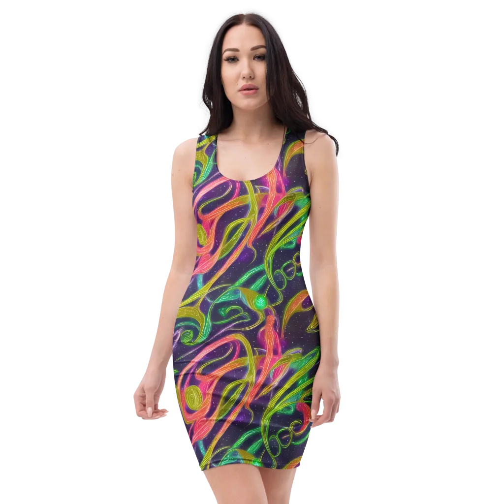 Starlight Serpent on Bodycon Dress — Front