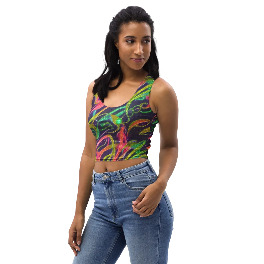 Starlight Serpent on Crop Top — Left Front