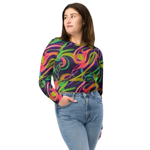 Starlight Serpent on a Long Sleeve Crop Top