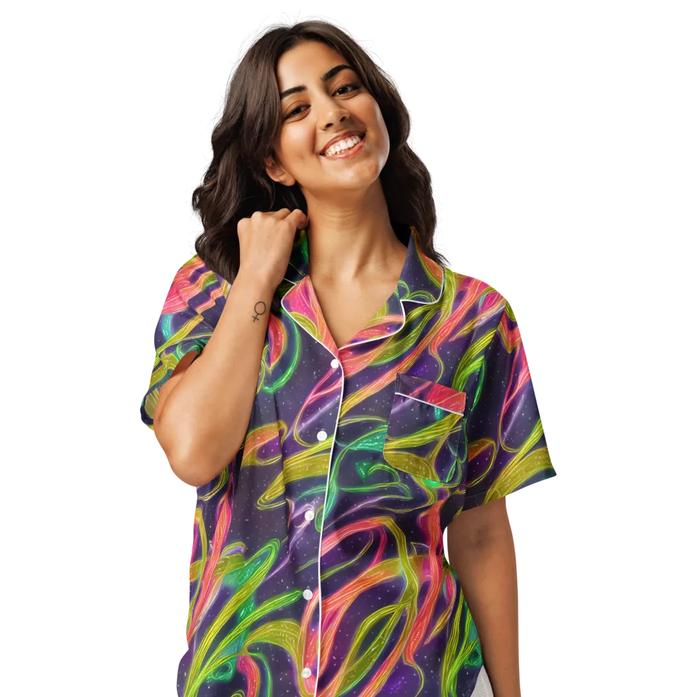 Starlight Serpent on Women's Short Sleeve Pajama Top — Front
