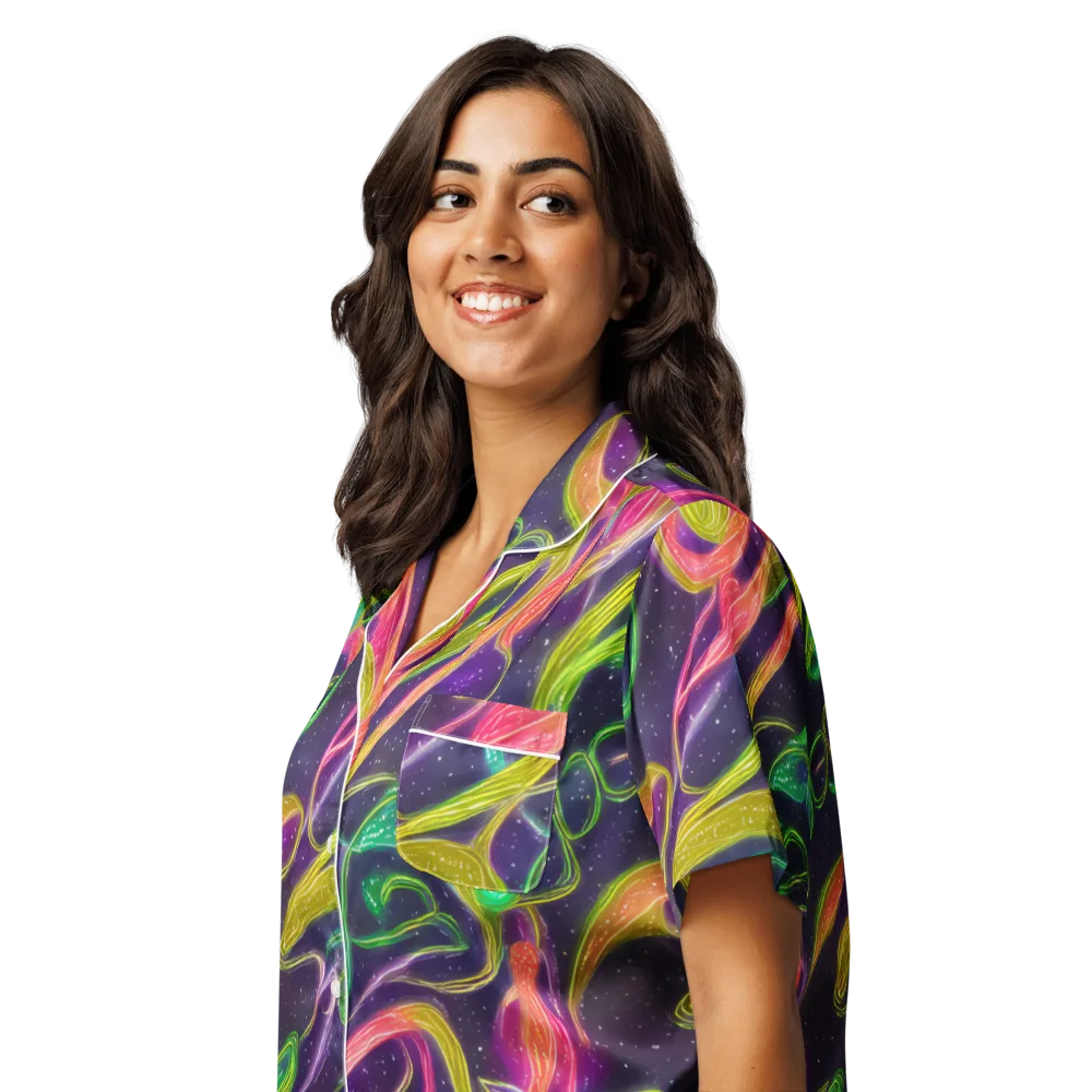 Starlight Serpent on Women's Short Sleeve Pajama Top — Left Front