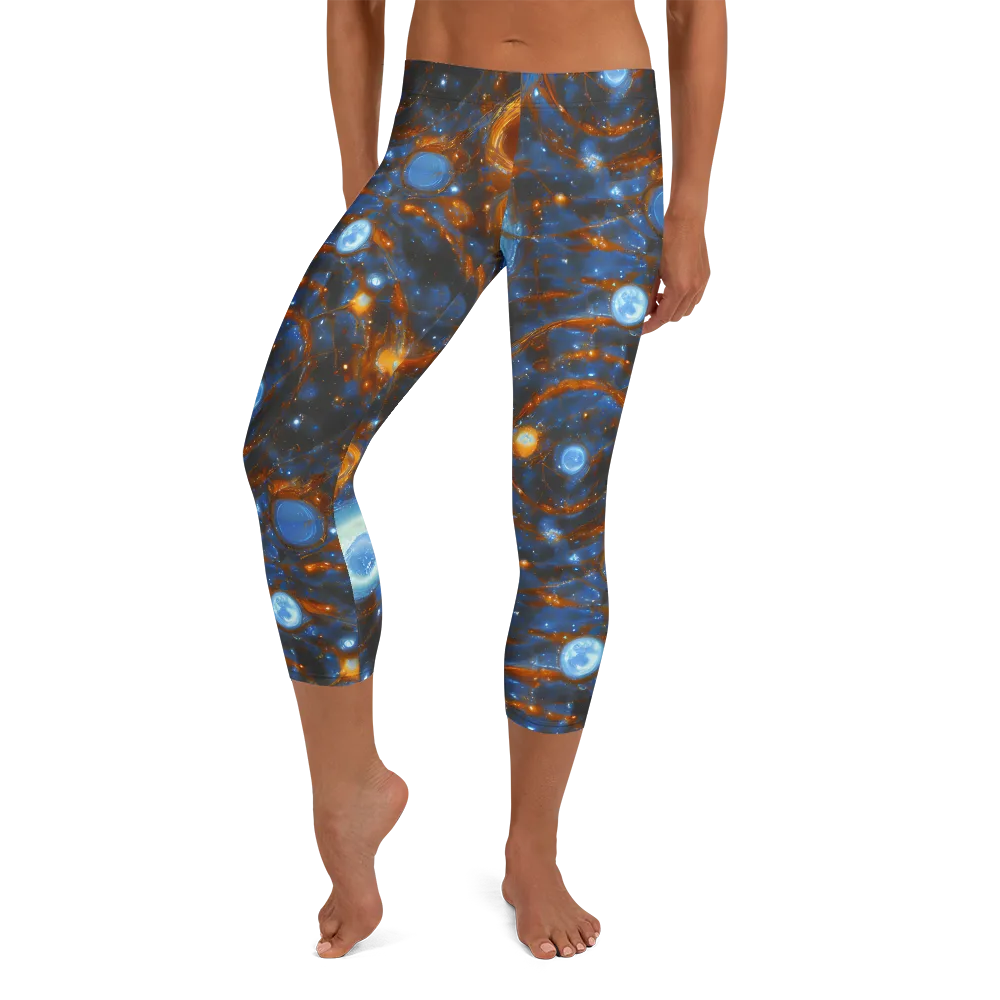 Azure Event Horizon on Capri Leggings — Front