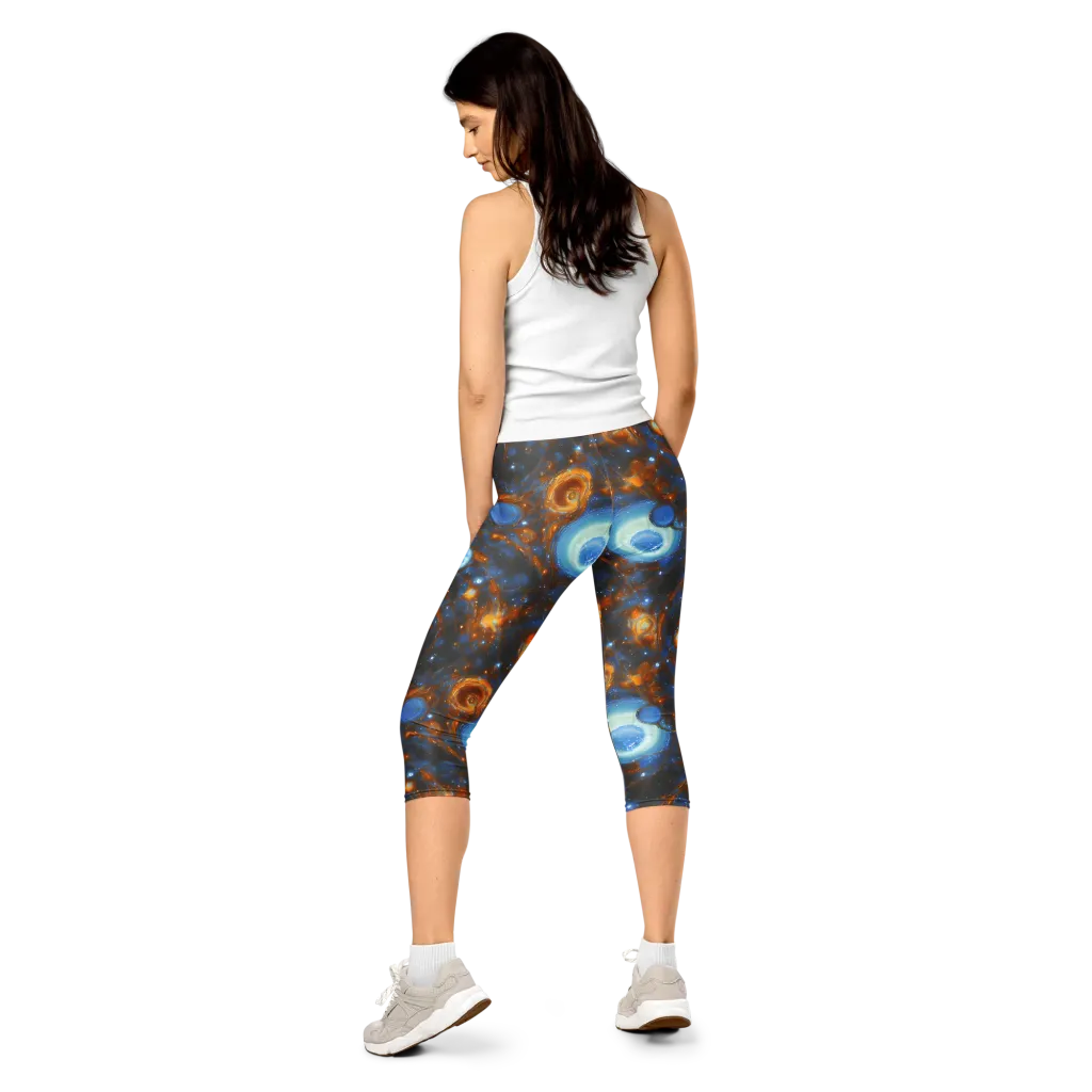 Azure Event Horizon on Capri Leggings — Back