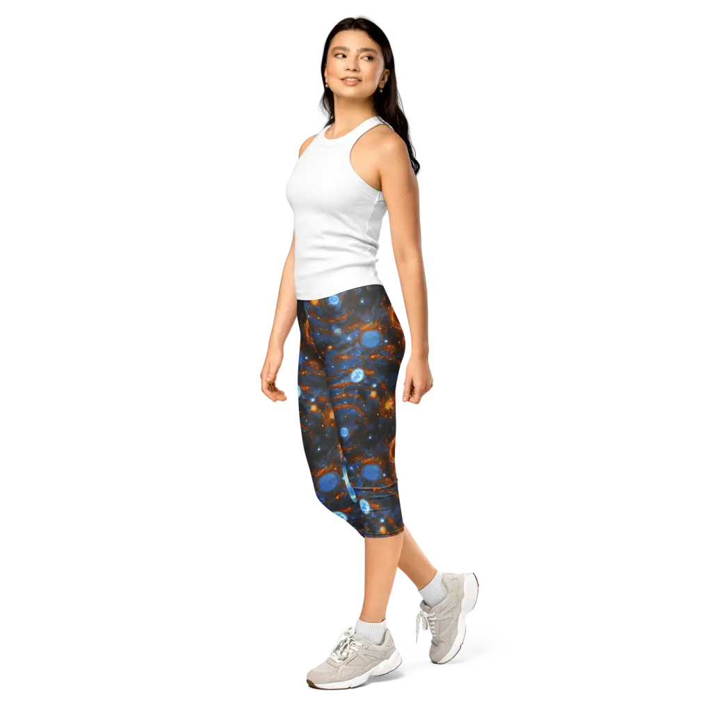 Azure Event Horizon on Capri Leggings — Left Front