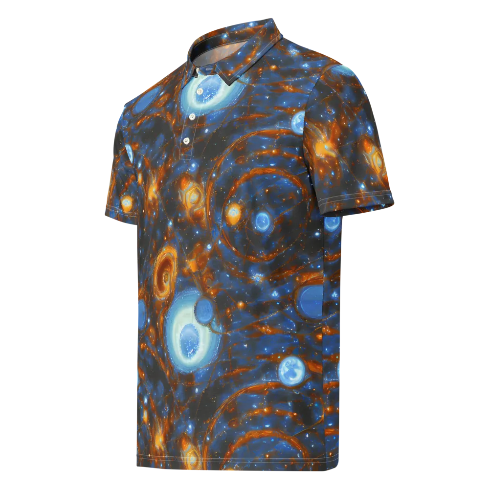 Azure Event Horizon on Men's Slim Fit Polo Shirt — Left Front