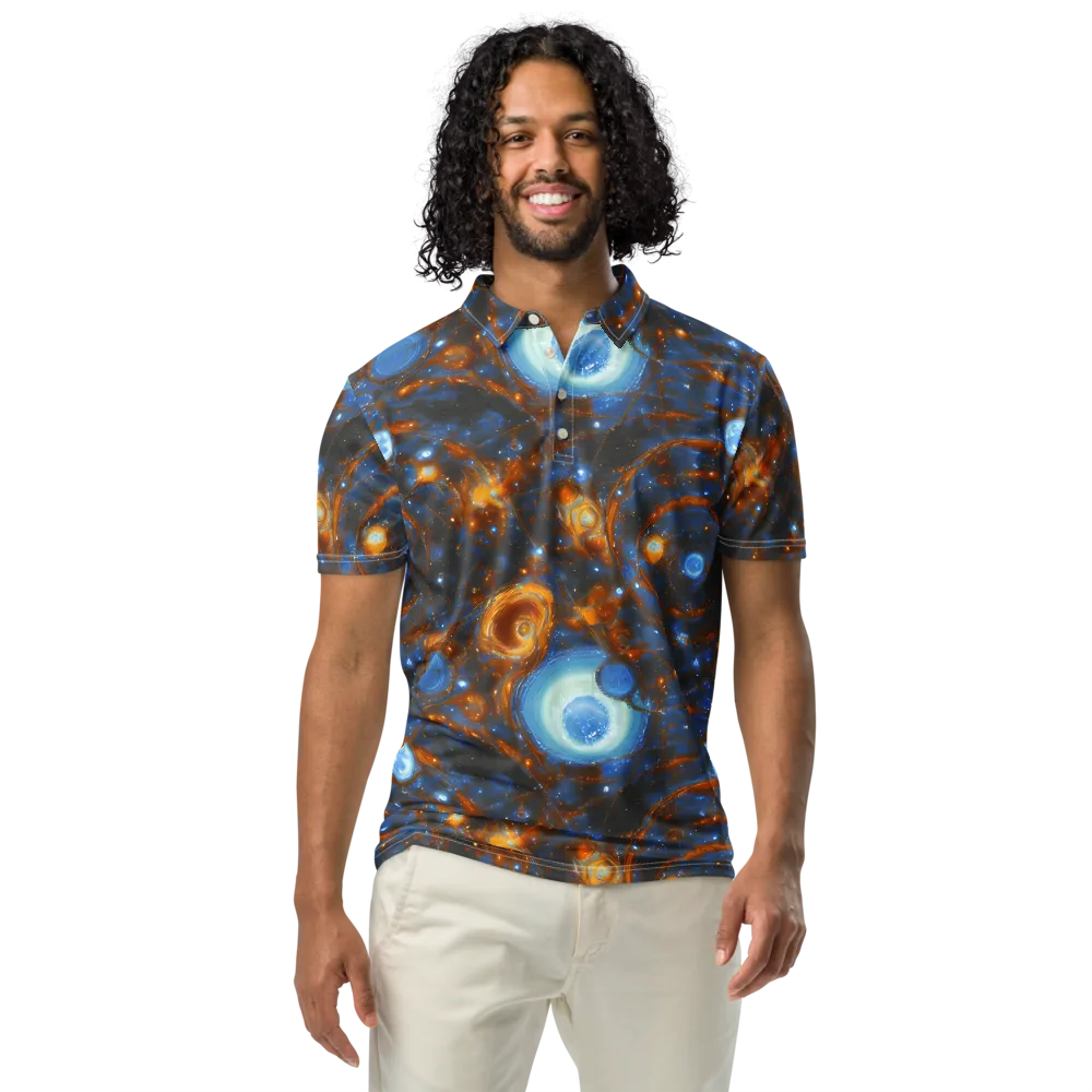Azure Event Horizon on Men's Slim Fit Polo Shirt — Front