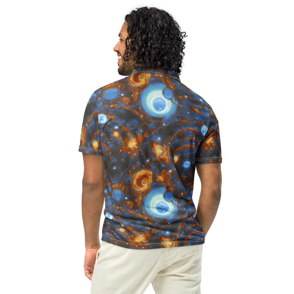 Azure Event Horizon on Men's Slim Fit Polo Shirt — Back
