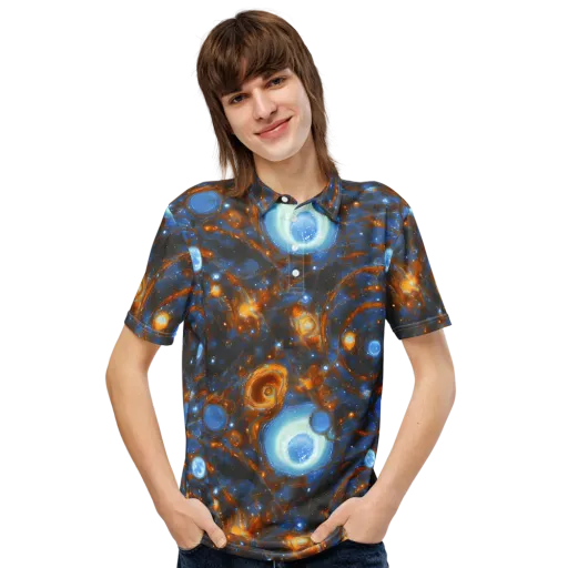 Azure Event Horizon on a Men's Slim Fit Polo Shirt