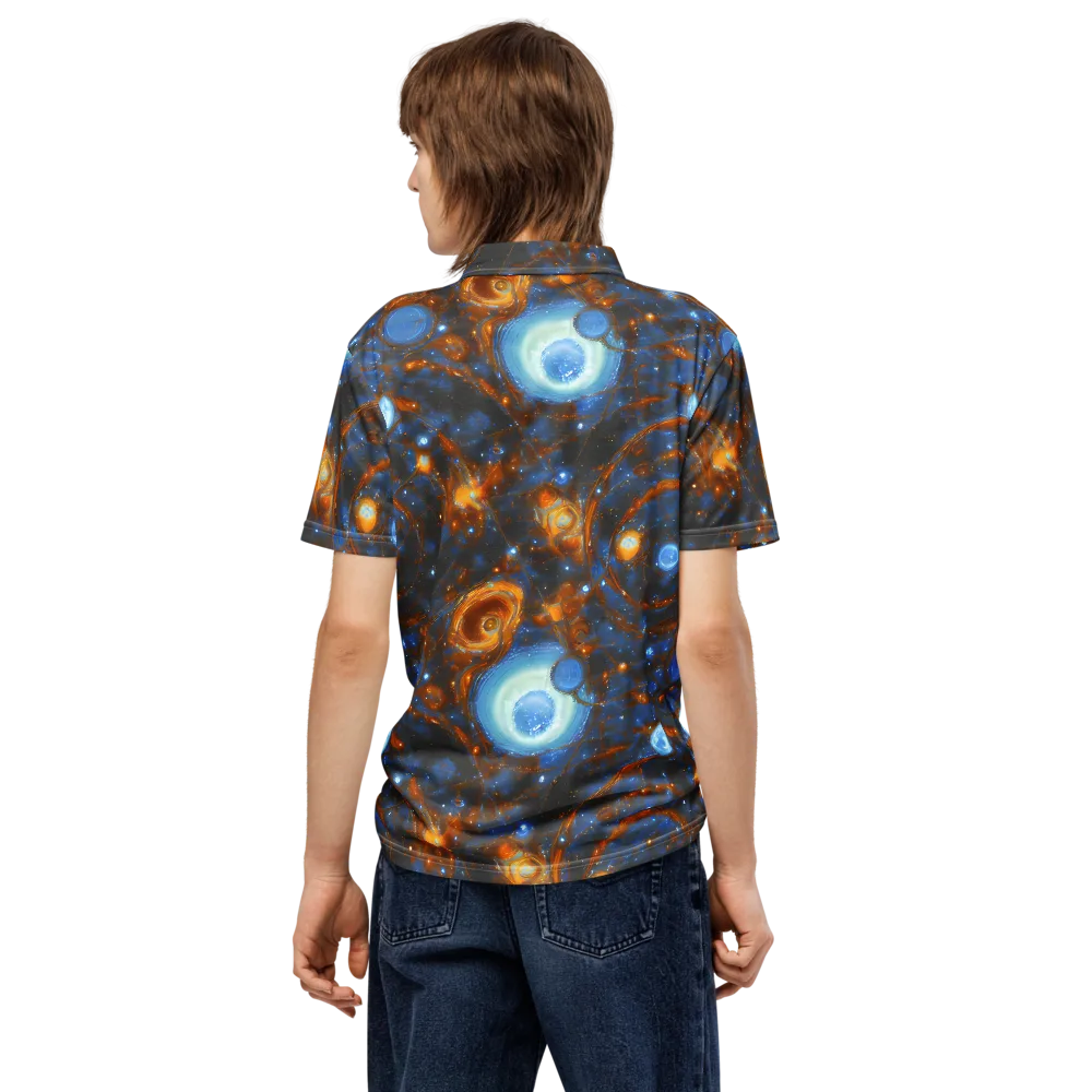 Azure Event Horizon on Men's Slim Fit Polo Shirt — Back