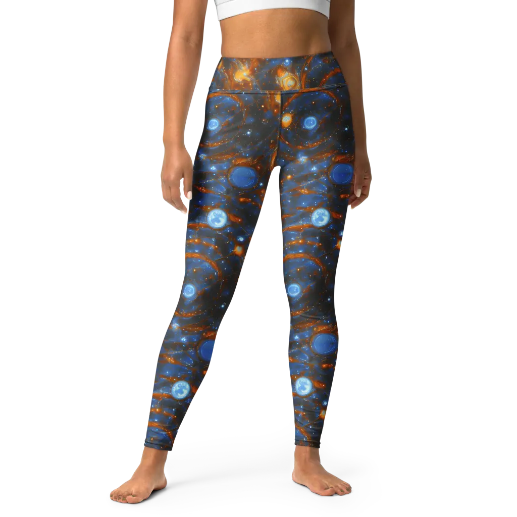 Azure Event Horizon on Yoga Leggings — Front