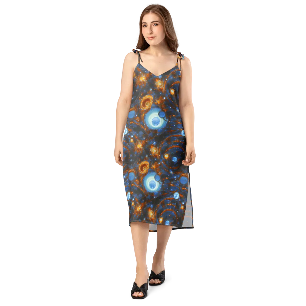 Azure Event Horizon on Slip Dress — Front