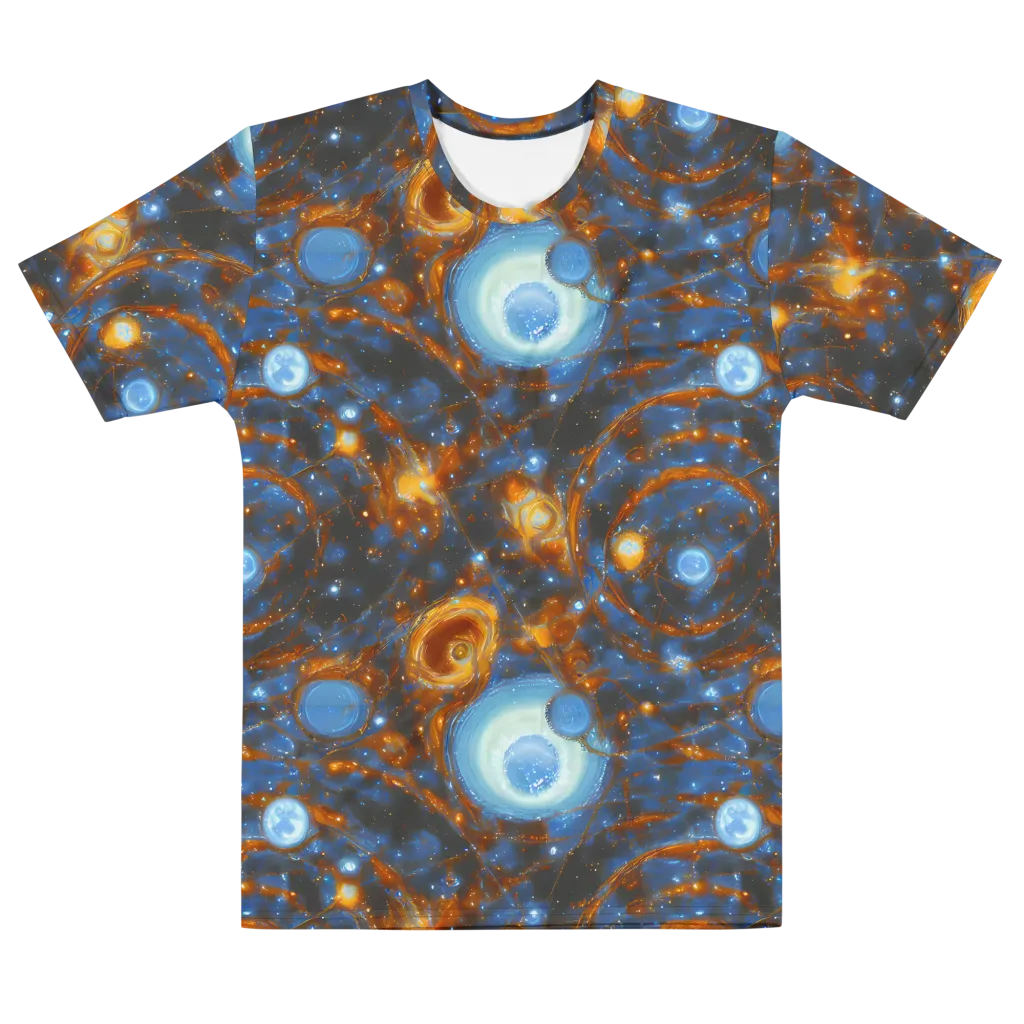 Azure Event Horizon on Men's Cotton Crew Neck T-Shirt — Front