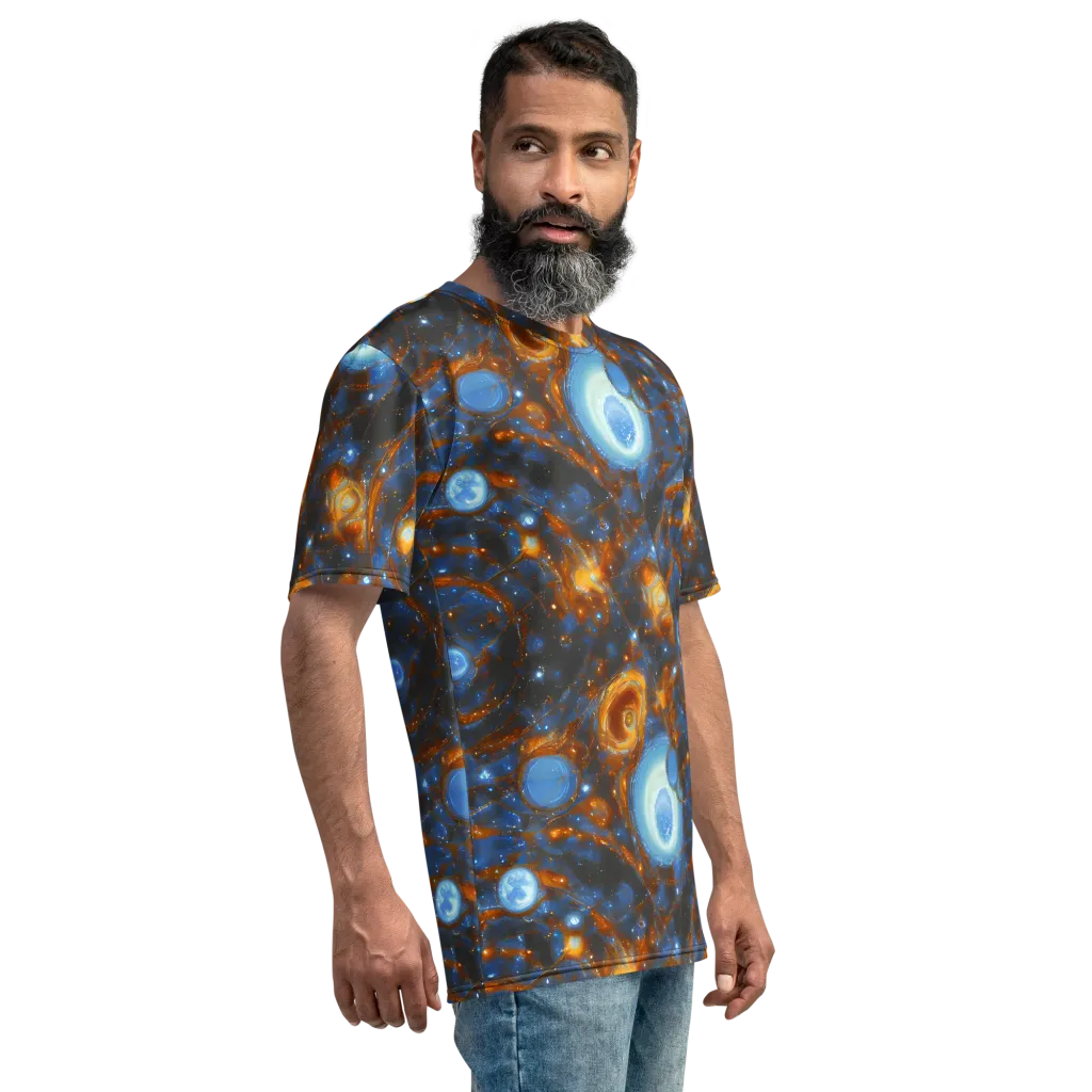 Azure Event Horizon on Men's Crew Neck T-Shirt — Right