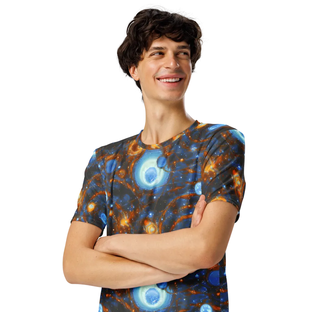 Azure Event Horizon on Men's Crew Neck T-Shirt — Left Front