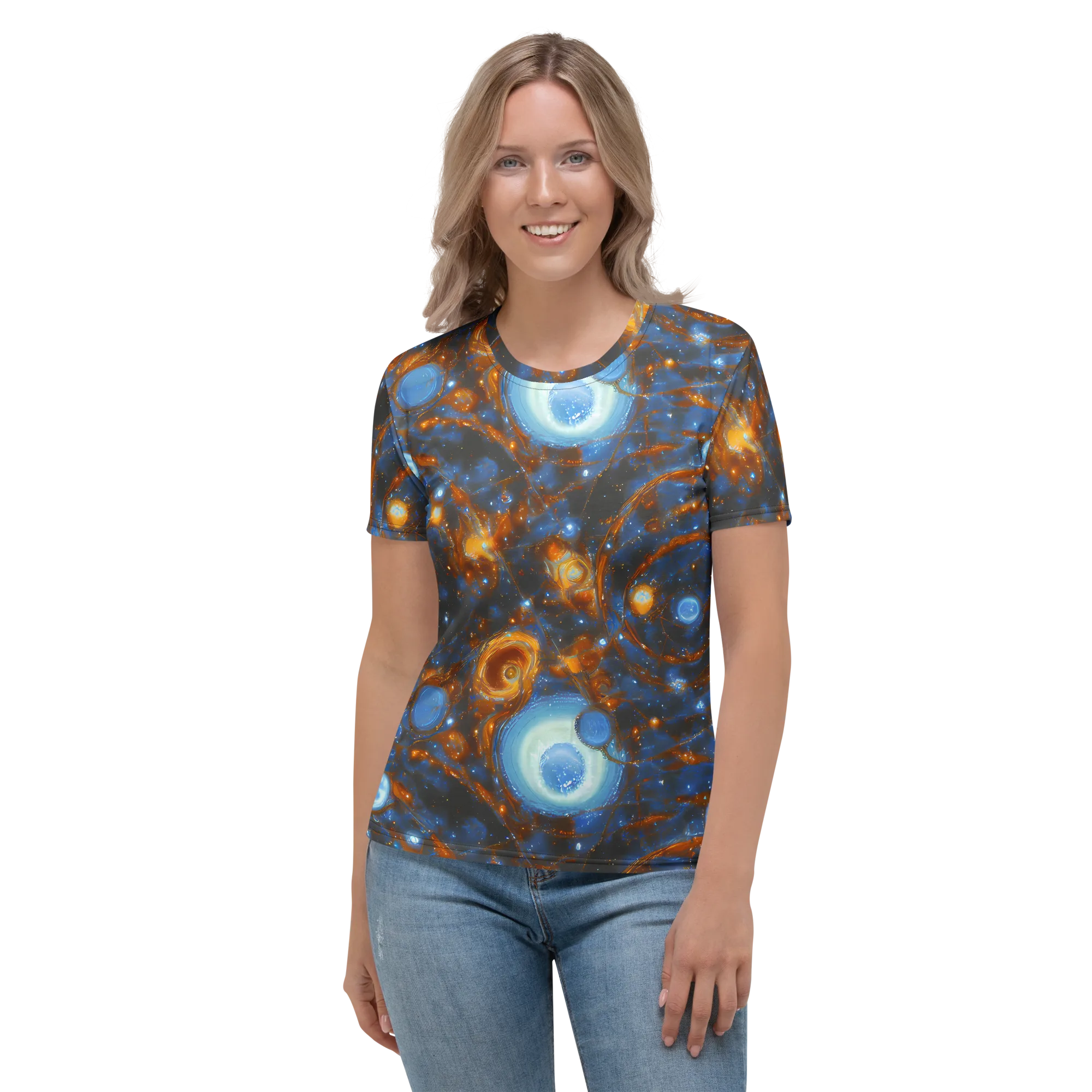 Azure Event Horizon on Women's Crew Neck T-Shirt — Front