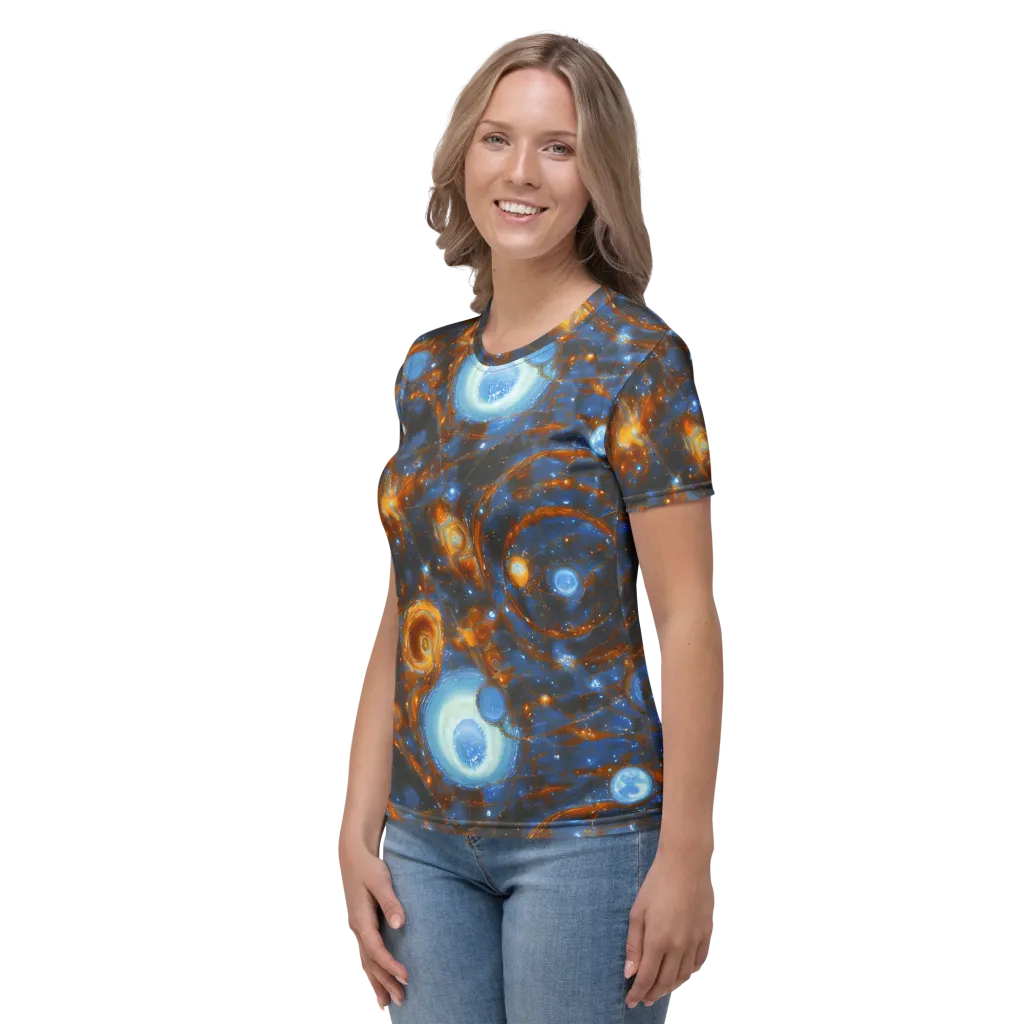 Azure Event Horizon on Women's Crew Neck T-Shirt — Left