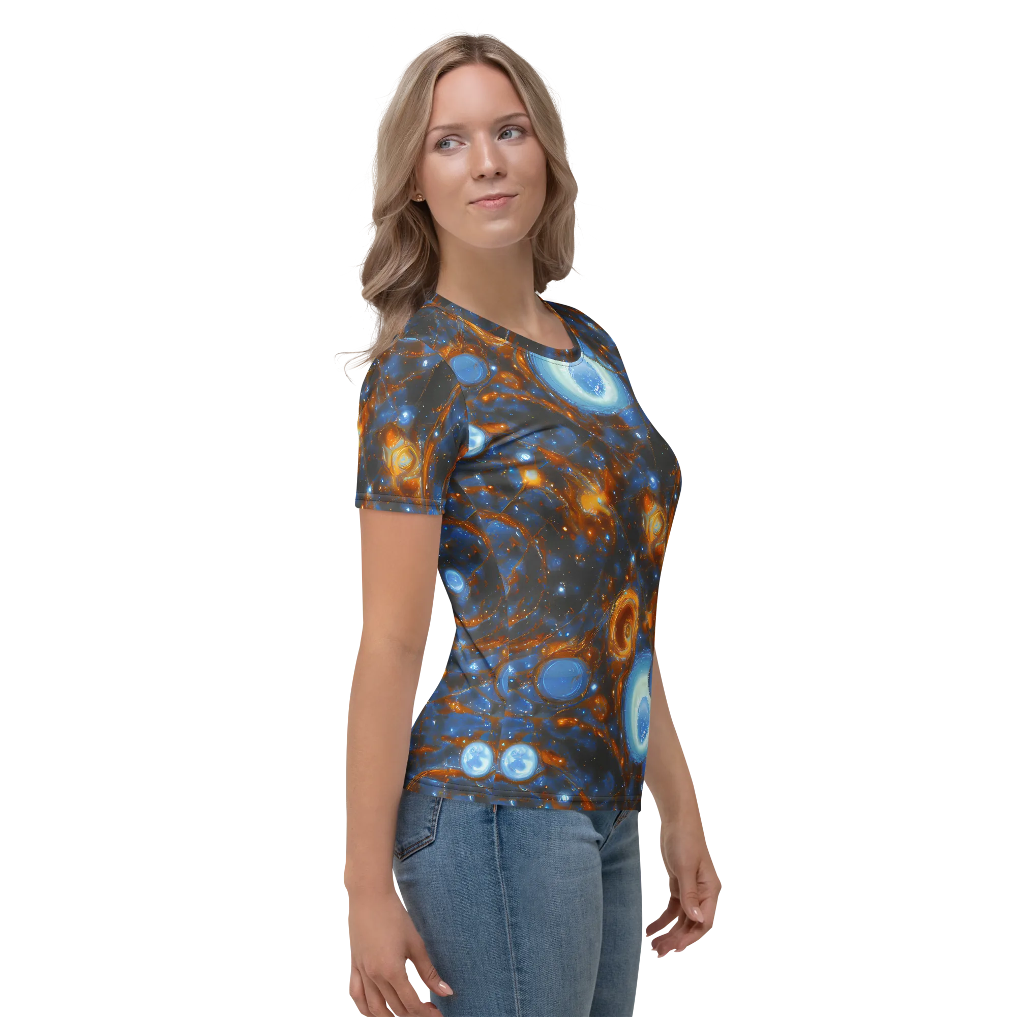 Azure Event Horizon on Women's Crew Neck T-Shirt — Right